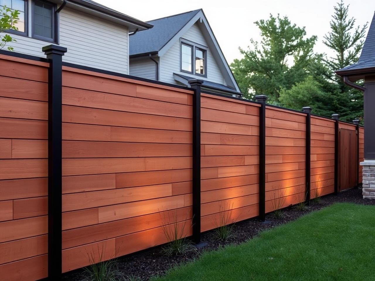 Custom horizontal cedar wood privacy fence installed by Murphy Fence in South Jersey